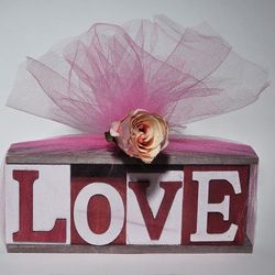 Love, Hope And Strength Breast Cancer Awareness Month. These Love Placques Are Handmade And Can Be Uses To Decorate Your Home Or Office Etc. 