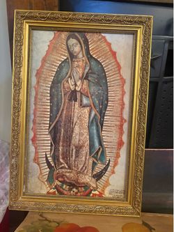 Framed Our Lady of Guadalupe Artwork.