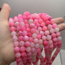 FrostedAgate Pink 10mm Beads(1 strand 15”-16”)