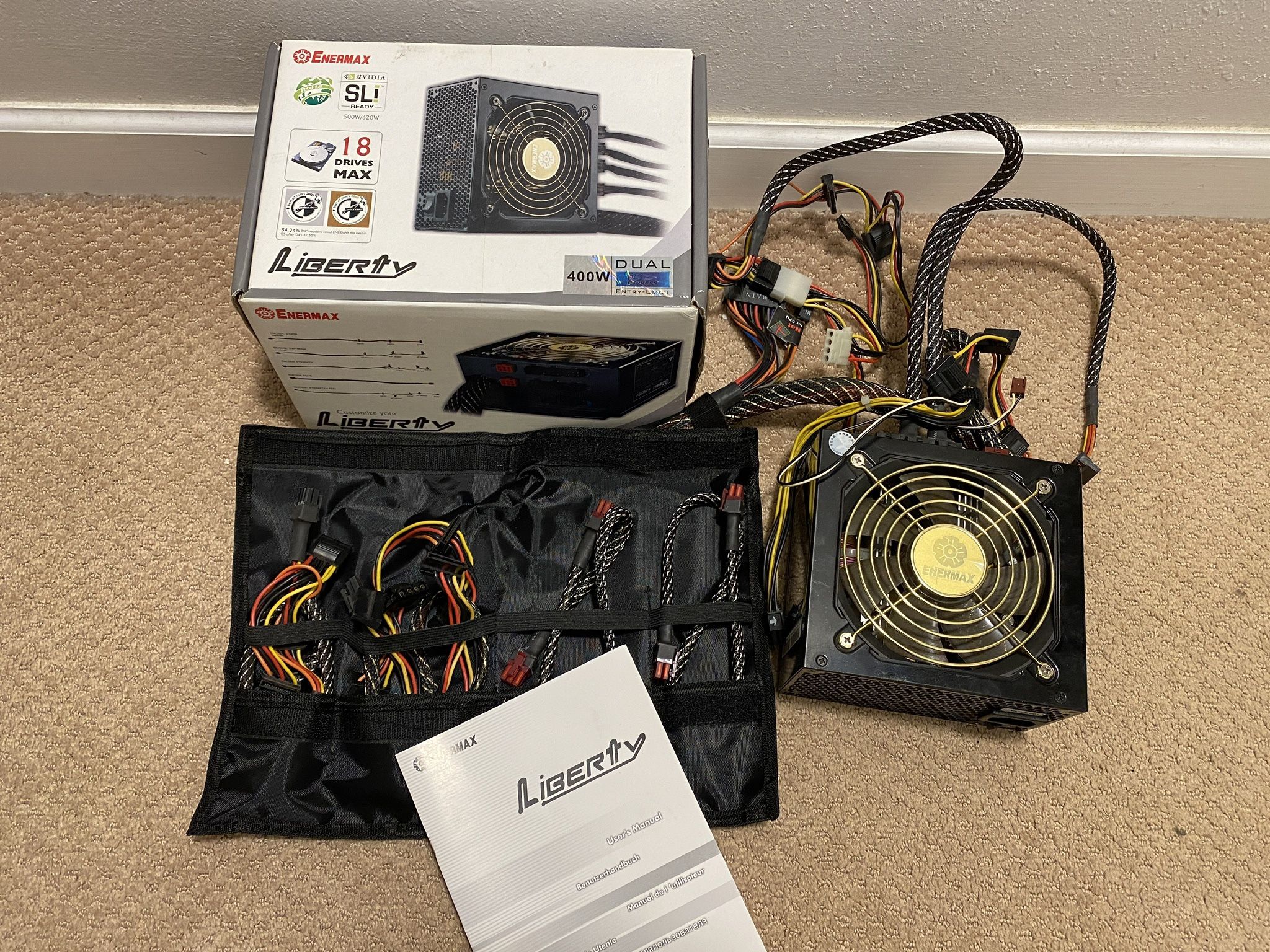 Enermax Liberty ATX power supply (400 Watts) modular 80 PLUS certified