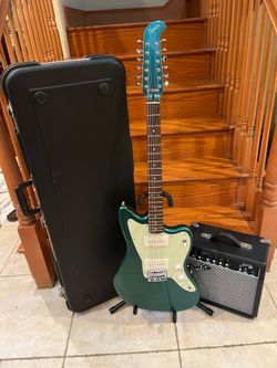 Squier FSR Paranormal 12 Jazzmaster (Brand New) w/ Hardshell Case, Fender Amp