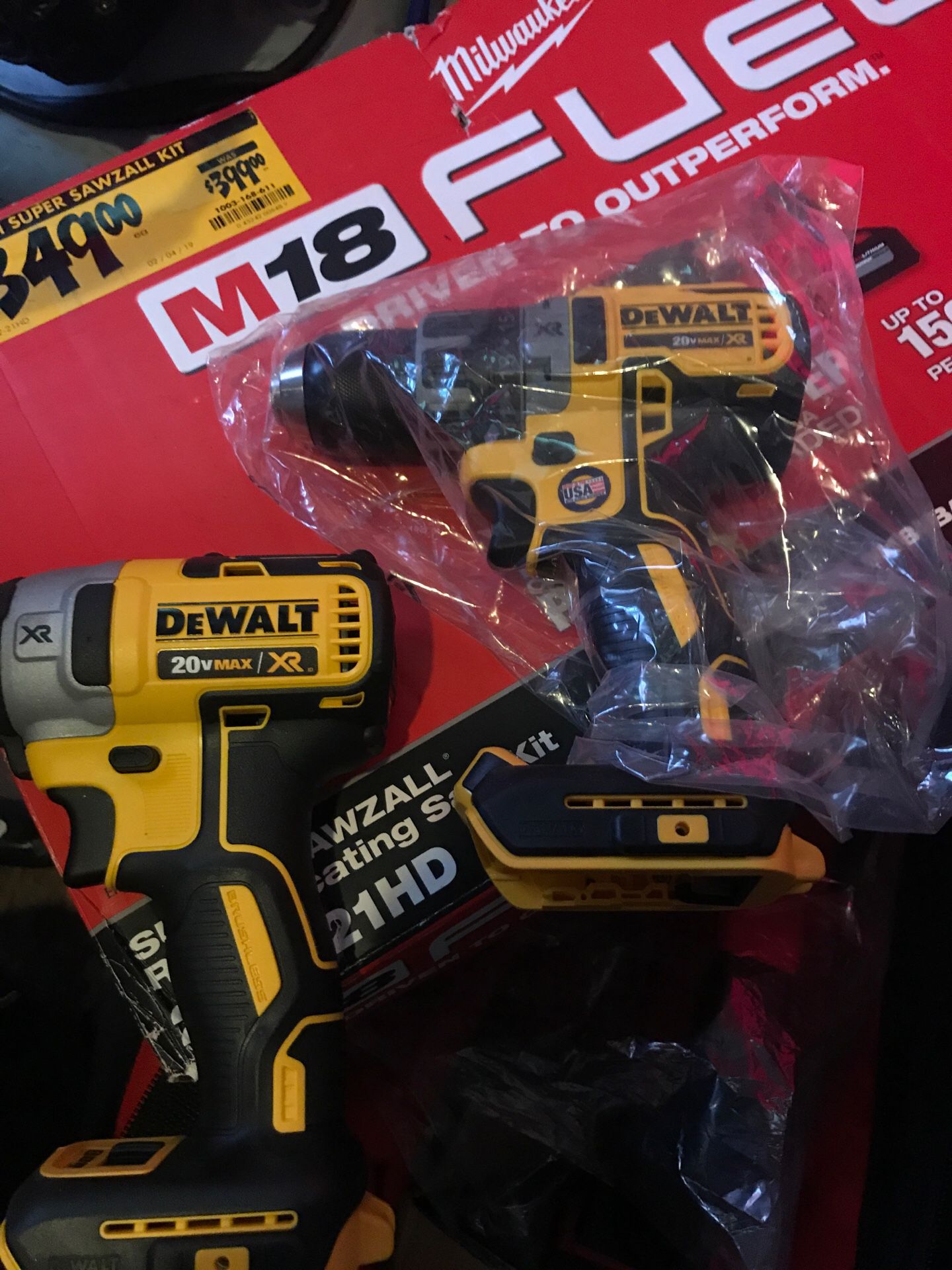 Dewalt impact and drill xr combo 2 2ah batteries and charger included