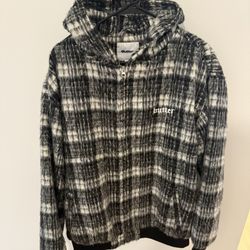 Butter Mohair Zip Up Jacket With Hood Size XL