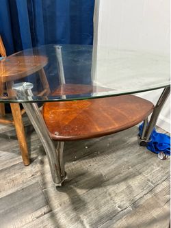 Ashley furniture glass rolling table