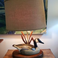 Vintage Wooden Duck Lamp