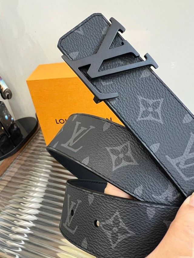 LV Men's Black Belt Men's Width 4cm