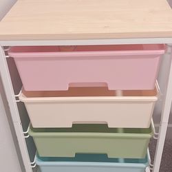 Utility Cart with 4 Drawers