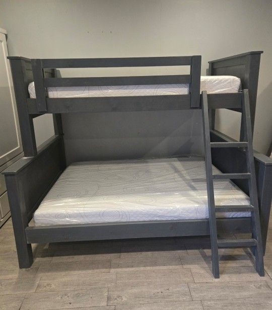 Twin Over Full Bunk Bed With Mattress 
