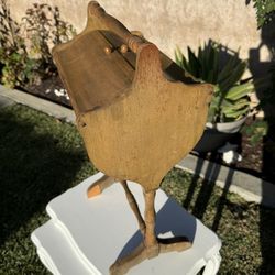 22” Vintage Wood Sewing Box Caddy With Handle - Sewing Craft Supplies Storage 