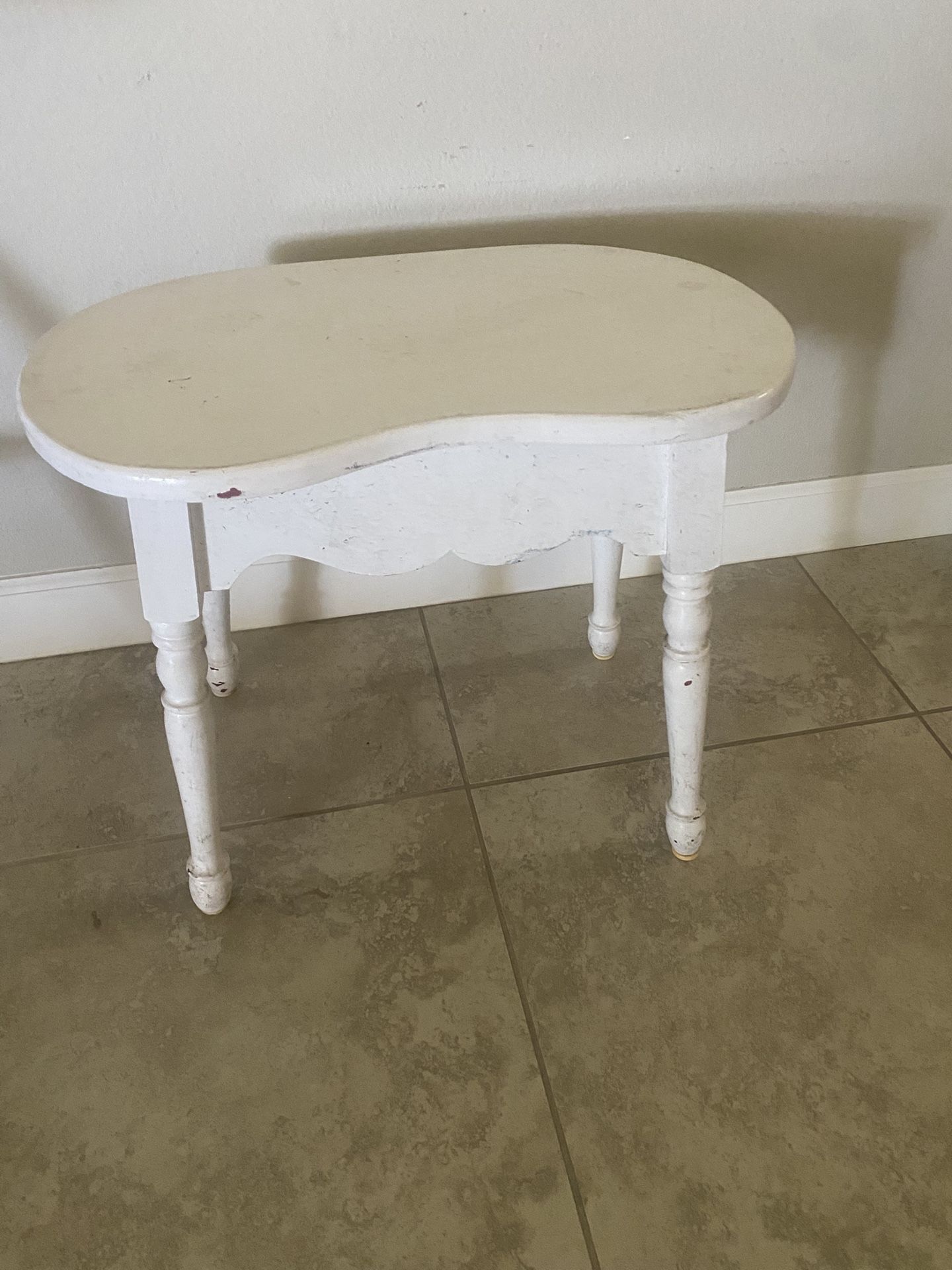 White Stool ~ Shabby Chic