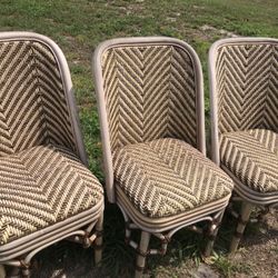 BAMBOO Chevron Chairs Set of 3 