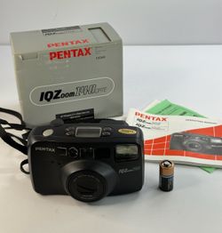 Pentax IQZoom 140 Date 35mm Point & Shoot Film Camera w/ Box & Manual