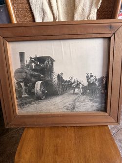 Vintage Framed Black & White Farm Photo