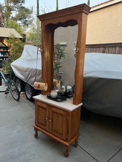 Hall tree hat , purse ,key drop   Wall unit shallow