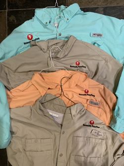 4 XL Remedy Roofing Columbia fishing/quick dry shirts