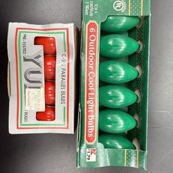 Vintage Holiday Bulbs - Green And Red 
