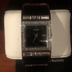 Women’s Guess Watch. Black W/ Rhinestones