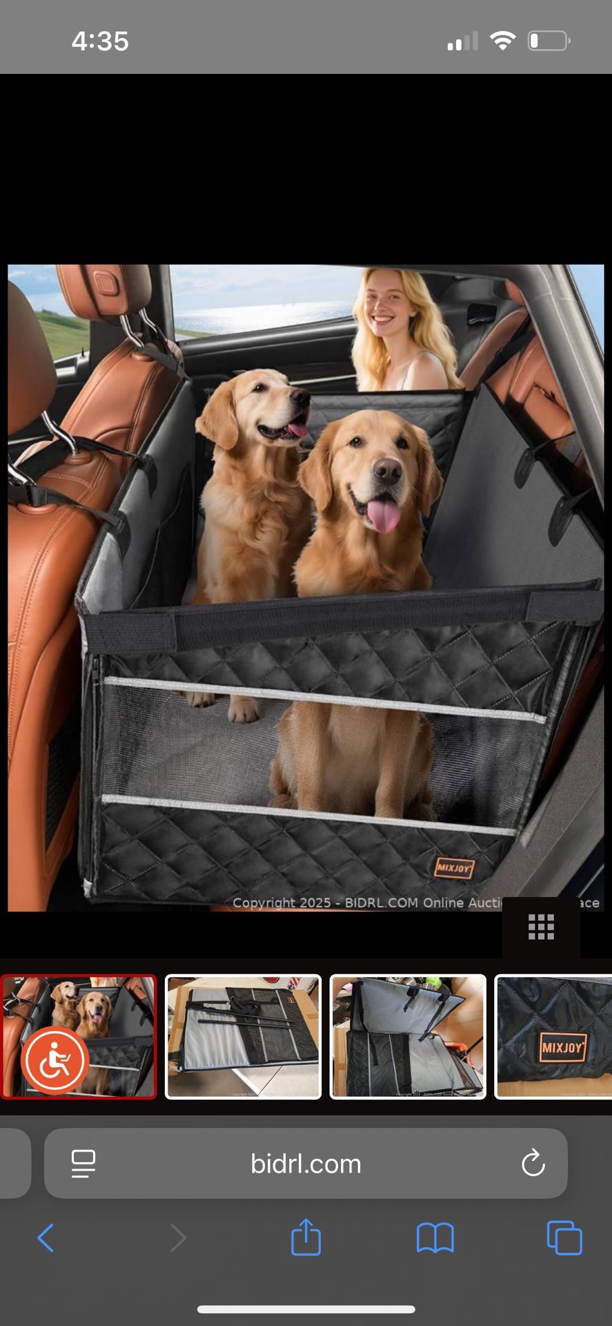 MIXJOY XL Dog Car Seat