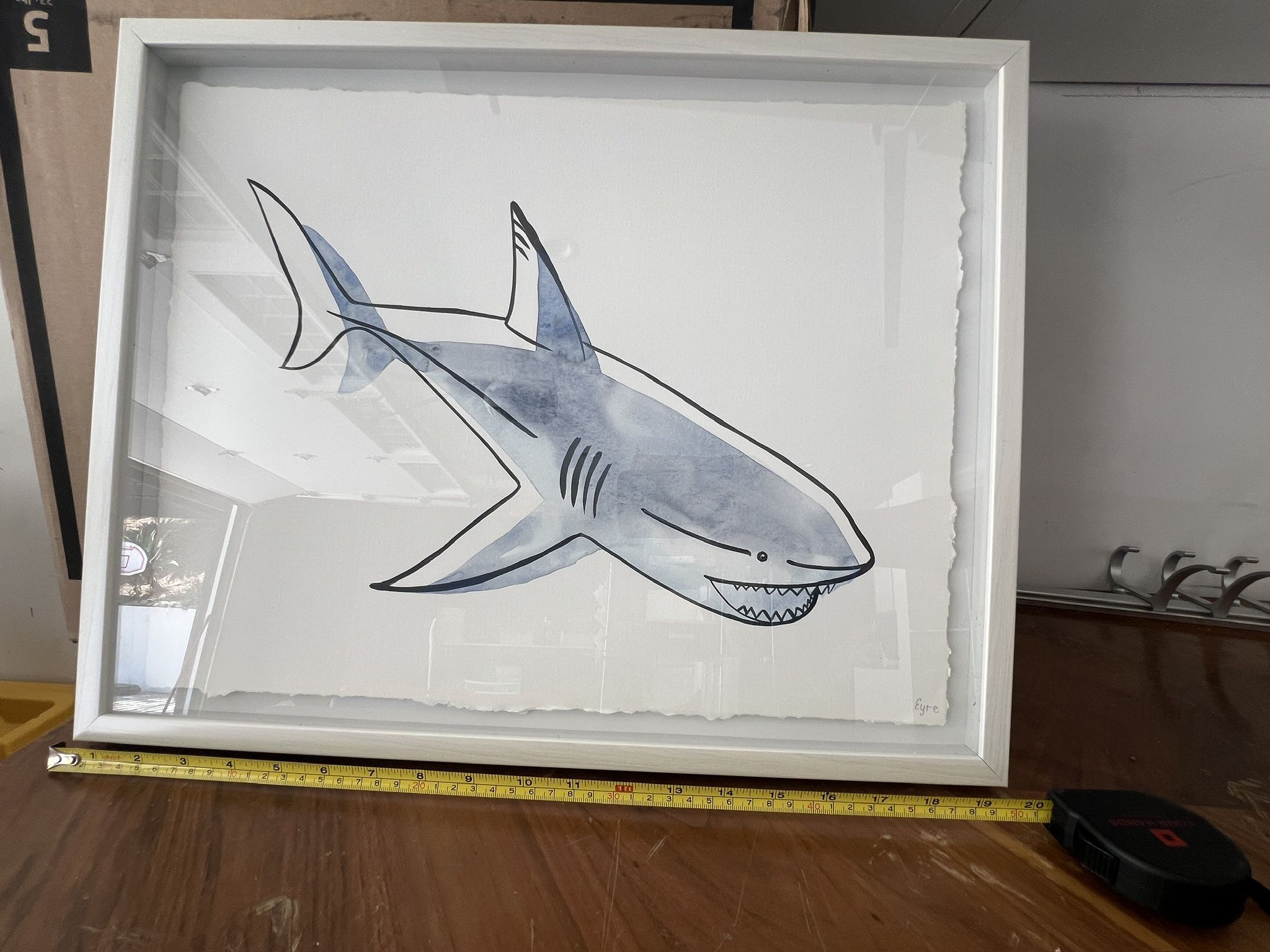 Shark Frame Kids Room Poster Frame 20” X 16.5” Glass Frame