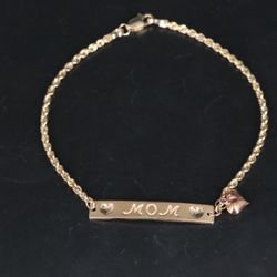 14K Gold “MOM” Bracelet 