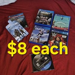 Sony PlayStation 4 Games $8