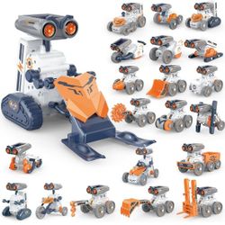 STEM Educational Building Toy for Kids 8–13, Easy-to-Assemble 21-in-1 Advanced Solar Robot Science Kit, DIY Engineering Erector Set
