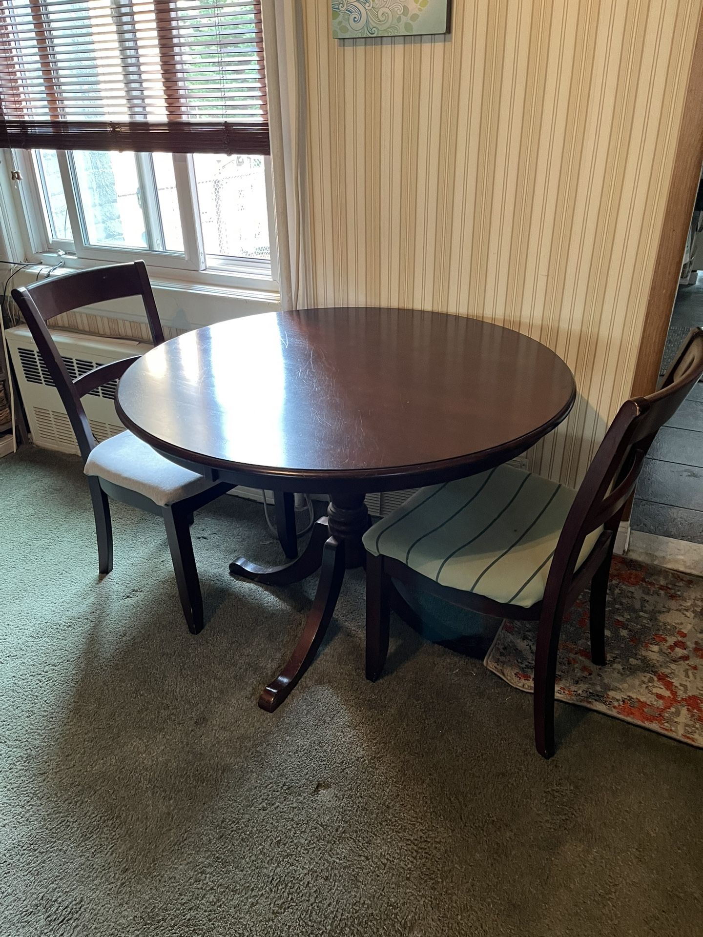 Café table and two chairs
