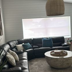 Brown Leather Sectional Couch (100% Leather)