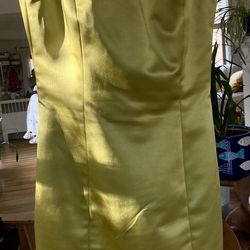Chartreuse Silk Cocktail Dress