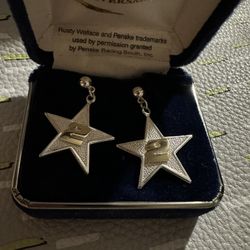 Sterling Silver NASCAR Rusty Wallace Earrings