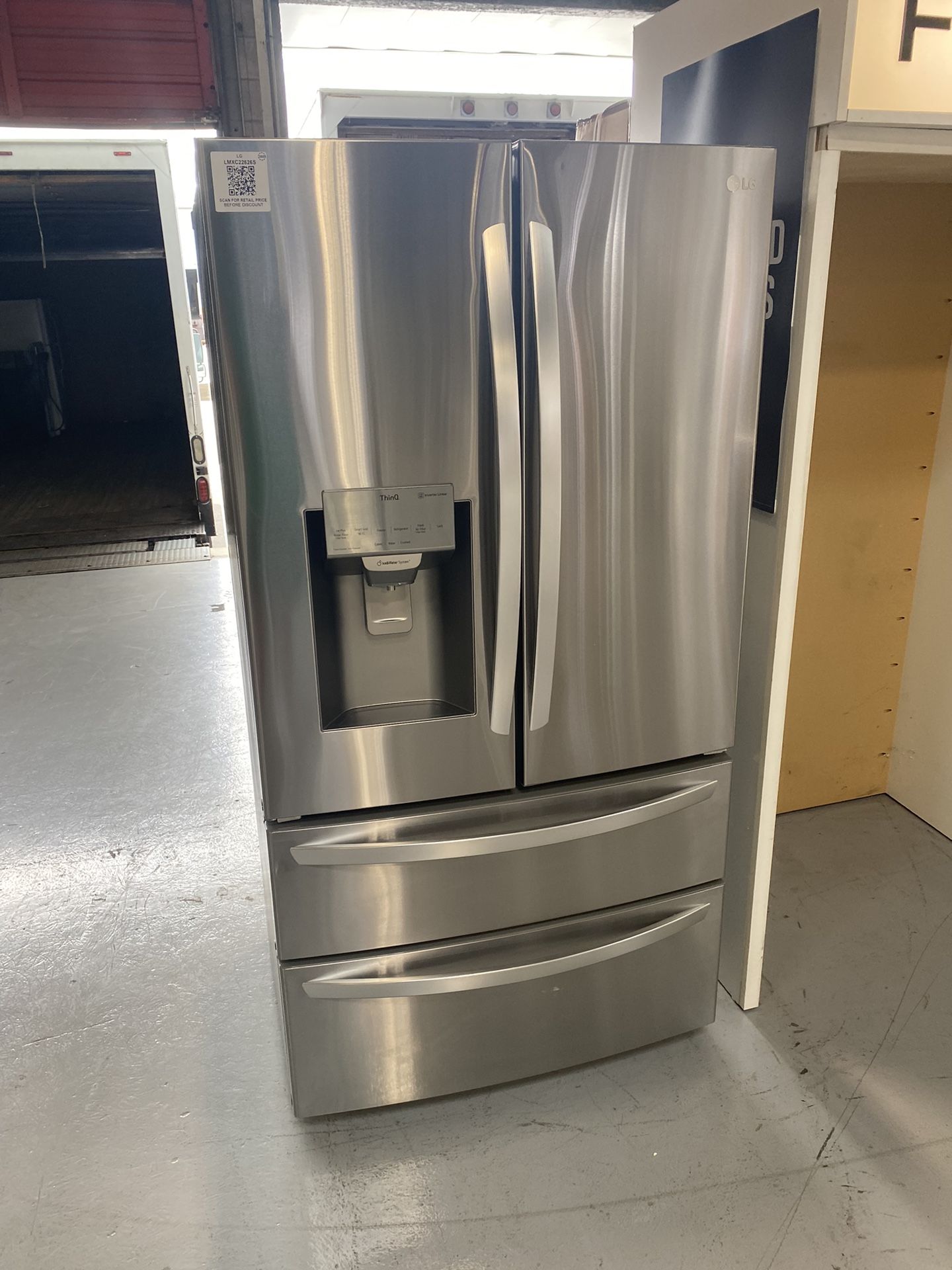 Stainless Steel 22 Cu. Ft. Smart Counter Depth Double Freezer Refrigerator