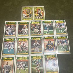 Lot of 16 NFL Topps 1000 Yard Club Cards Including Payton/Dickerson