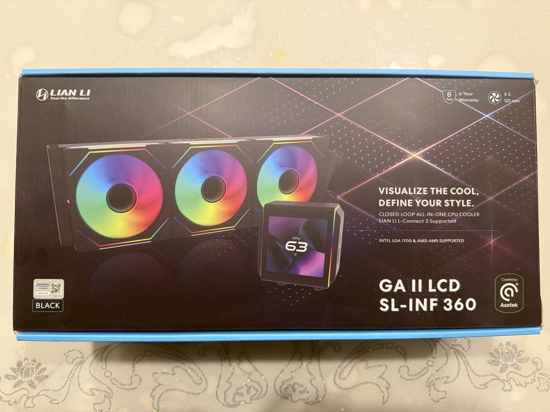 Lian-Li Galahad II LCD CPU Liquid Cooler - Black, 360mm, SL-Infinity Fan
