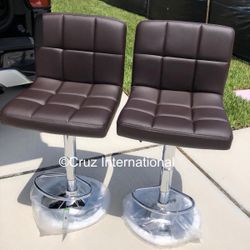 New 2 Brown Bar Stools 