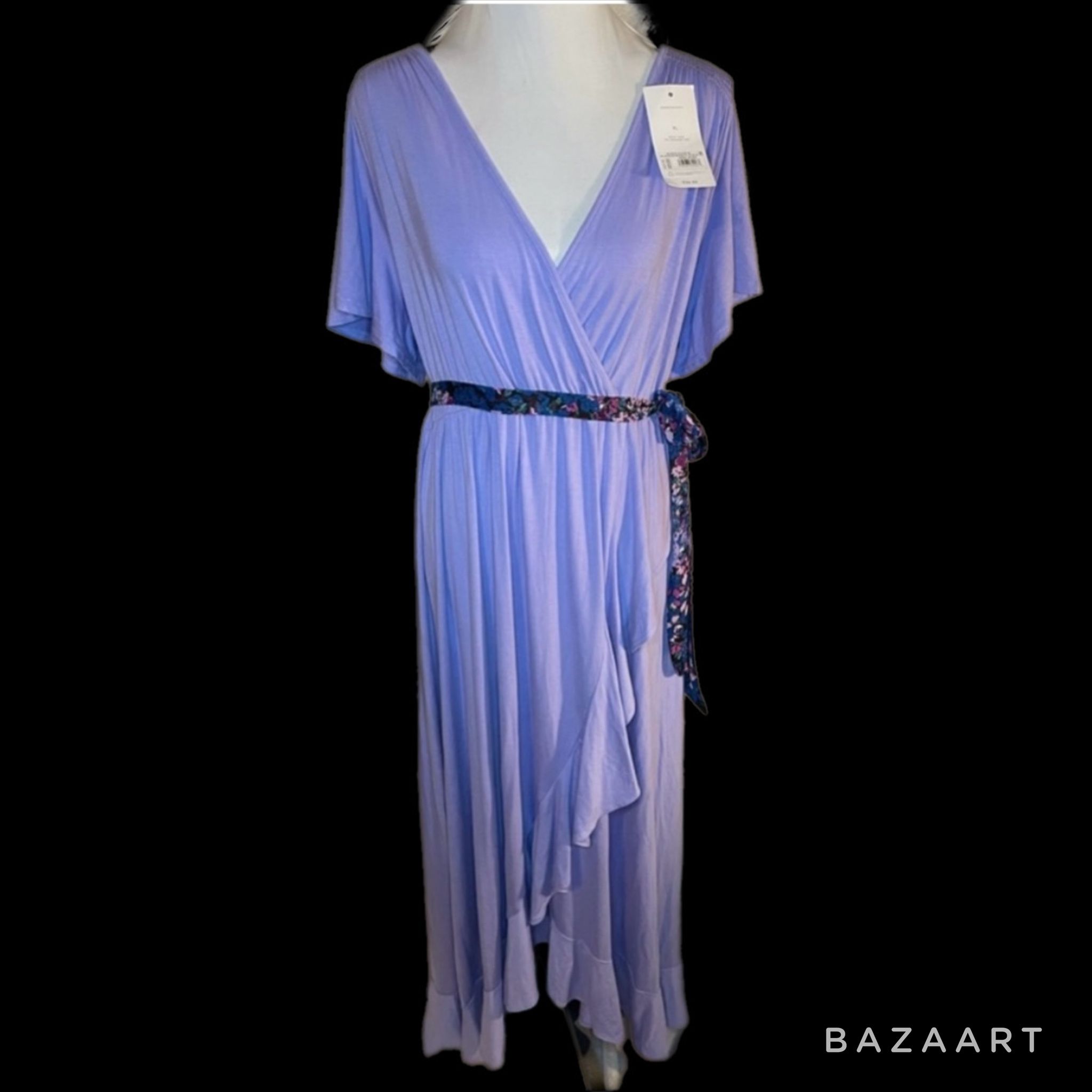 Sz XL INGRID & ISABEL NWT purple belted wrap dress Isabel maternity