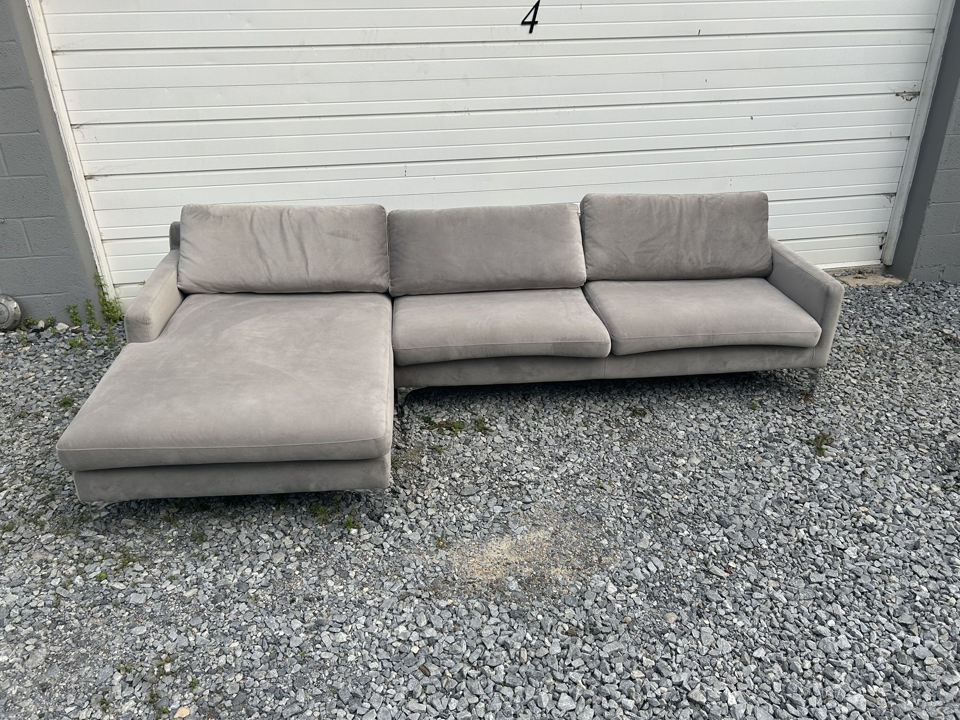 Elegant Gray Suede All Modern Sectional