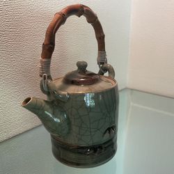 Vintage Japanese Crackled Ceramic Teapot