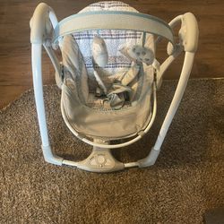 Ingenuity ConvertMe 2-in-1 Compact Portable Baby Swing 2 Infant Seat - Nash