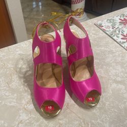 Pink and Gold High Heels Size 10