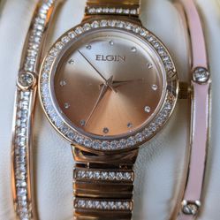 ELGIN  WATCH & BRACELET SET 
