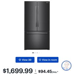 Samsung - 25.5 Cu. Ft. French Door Fingerprint Resistant Refrigerator - Black Stainless Steel