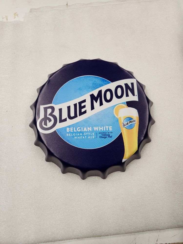 Blue Moon Craft Beer Bar Bottle Cap Metal Sign
