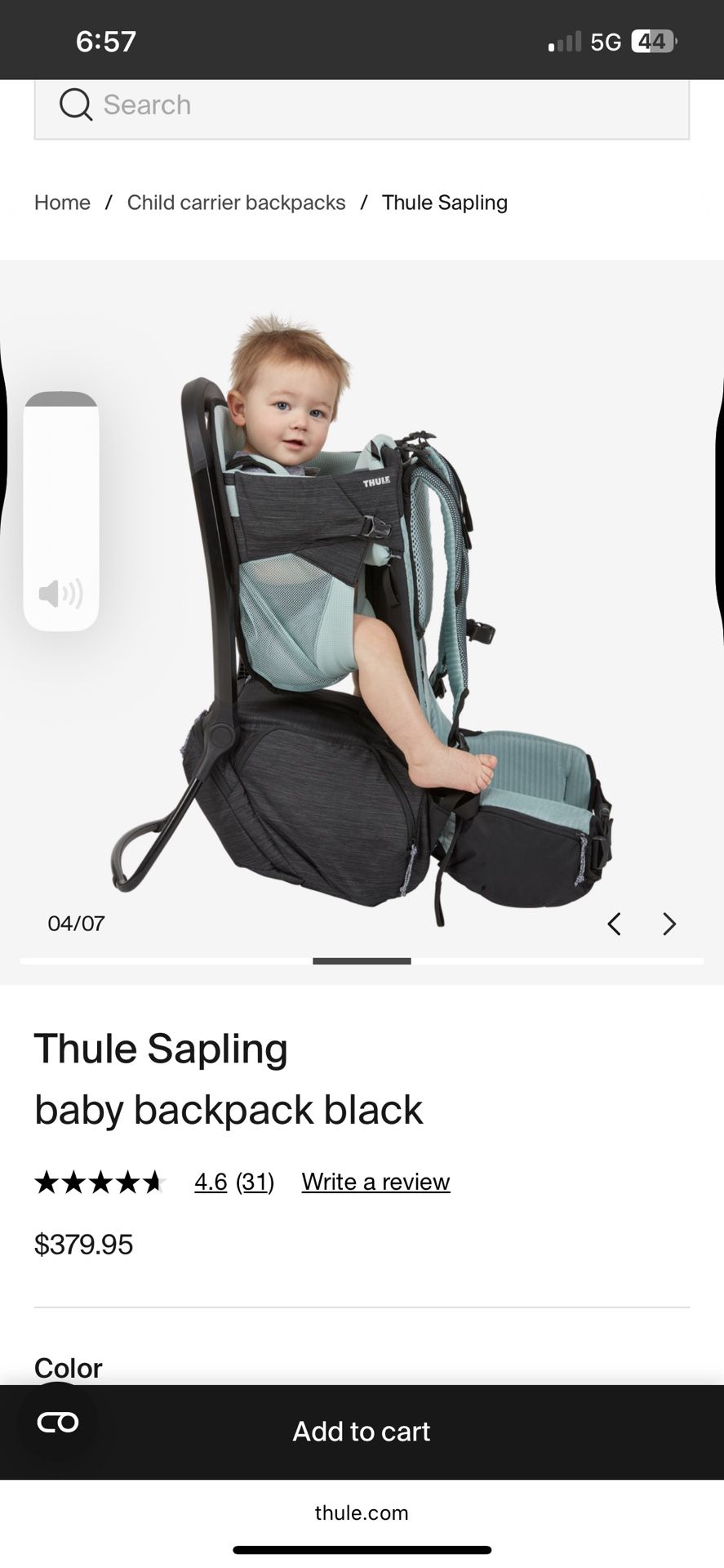 Thule Spurling baby Backpack