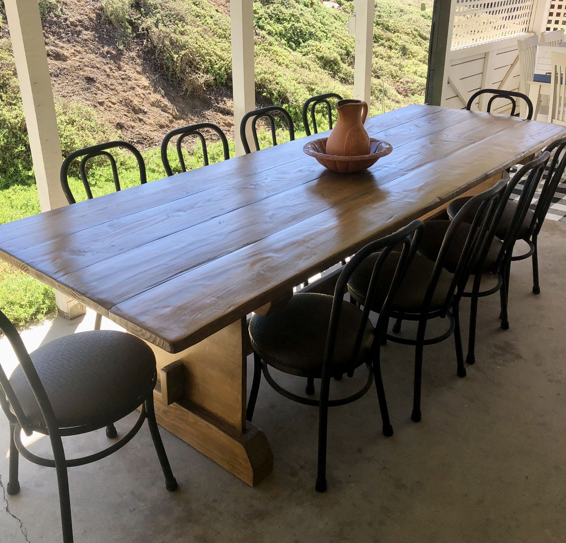 9 Foot Handcrafted Solid Wood Dining Table