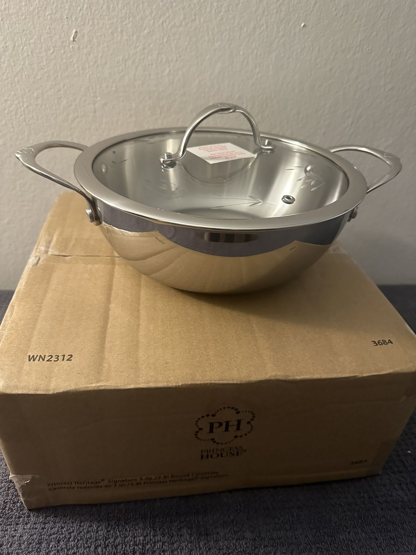 Princess House Cacerola De 3QTS / 3QTS Casserole