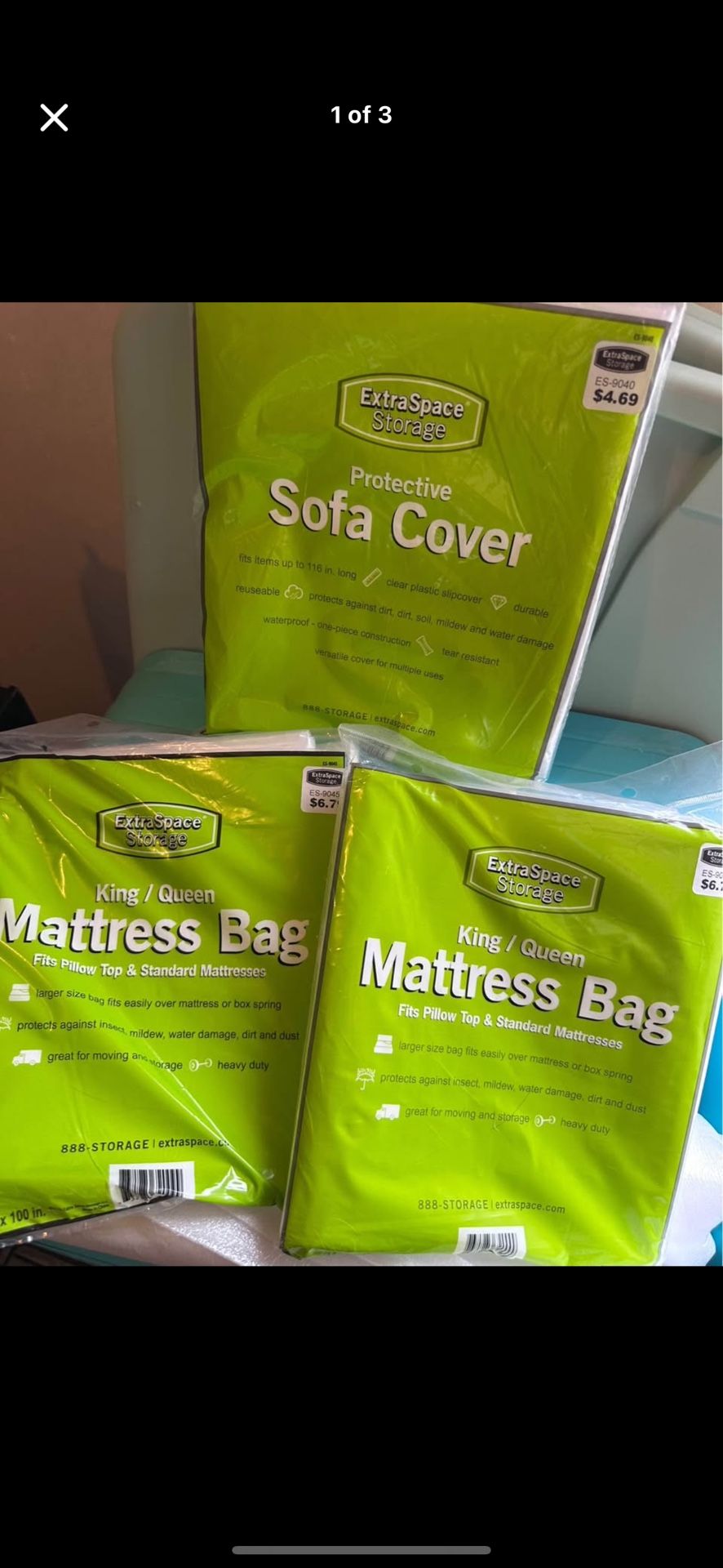 (3) Brand new never opened moving bags Mattress & sofa