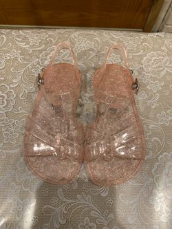 Beautiful pink glitter jelly sandals size 9