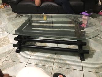 Glass coffee table