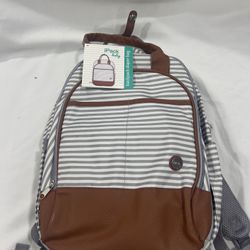 I Pack Baby Diaper Backpack with Multiple Pockets Gray Pin Stripe