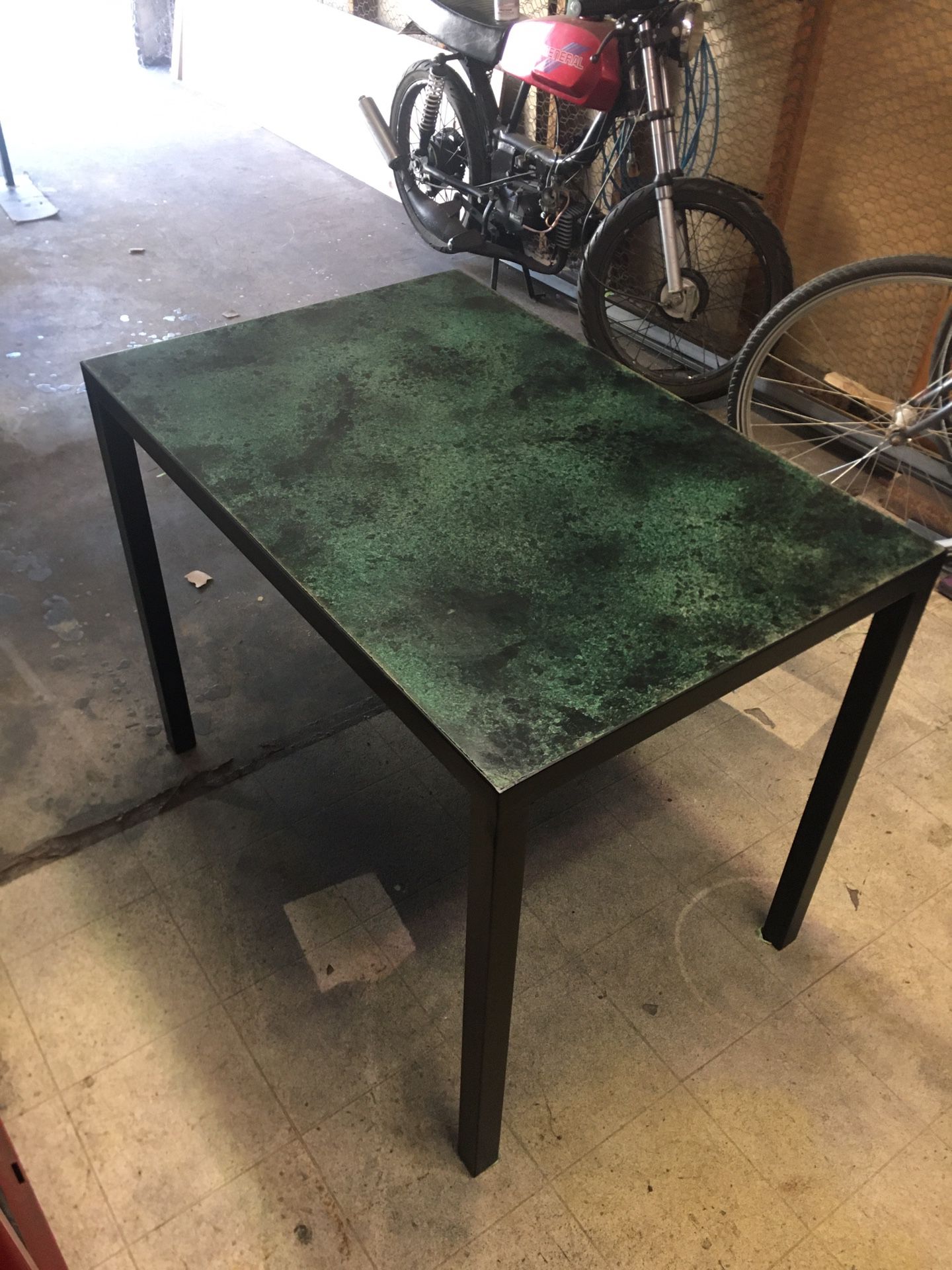 Small Kitchen Table - Modern Industrial (steel/concrete)